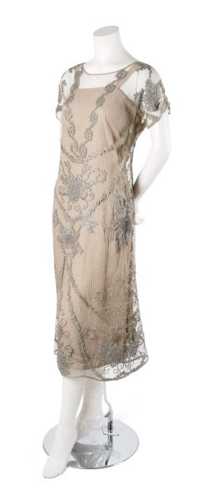 wedding dress 20s style - Champagne Lace Evening Ensemble 1920s.jpg